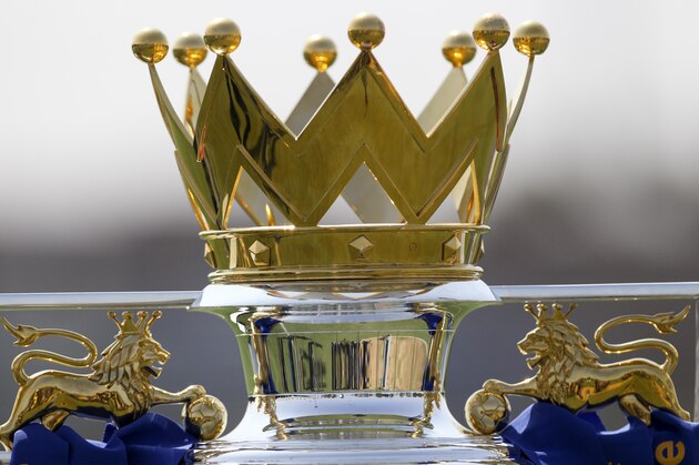 Leicester City F.C. Premier League trophy is seen during a training session before their International Champions Cup (ICC) game against Paris Saint Germain, at StubHub Center in Carson, California on July 29, 2016. 
The two teams will meet at StubHub Center on July 30, 2016. / AFP / RINGO CHIU        (Photo credit should read RINGO CHIU/AFP/Getty Images)