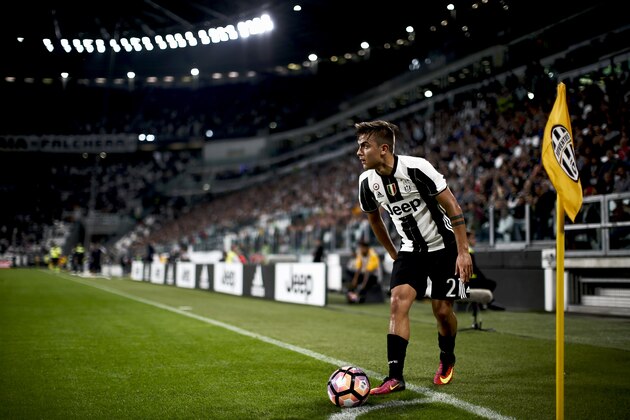 Juventus' Argentinian forward Paulo Dybala prepares to kick the ball during the Italian Serie A football match between Juventus and Cagliari on September 21, 2016 at Juventus Stadium in Turin.  / AFP / MARCO BERTORELLO        (Photo credit should read MARCO BERTORELLO/AFP/Getty Images)