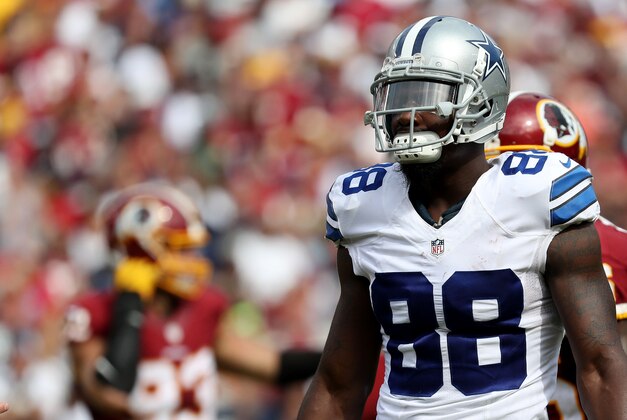 Sep 18, 2016; Landover, MD, USA; Dallas Cowboys wide receiver Dez Bryant (88) stands on the field against the Washington Redskins at FedEx Field. Mandatory Credit: Geoff Burke-USA TODAY Sports