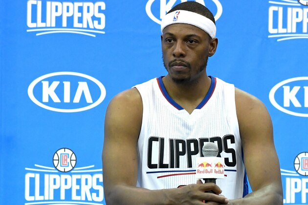 PLAYA VISTA, CA - SEPTEMBER 26:  Paul Pierce #34 of the Los Angeles Clippers answers question during media day at the Los Angeles Clippers Training Center on September 26, 2016 in Playa Vista, California.  NOTE TO USER: User expressly acknowledges and agrees that, by downloading and/or using this photograph, user is consenting to the terms and conditions of the Getty Images License Agreement. Mandatory copyright notice.  (Photo by Jayne Kamin-Oncea/Getty Images)