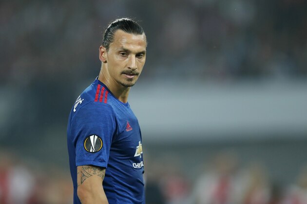 Zlatan Ibrahimovic of Manchester United during the Europa League group A match between Feyenoord and Manchester Uinited on September 15, 2016 at the Kuip stadium in Rotterdam, The Netherlands.(Photo by VI Images via Getty Images)