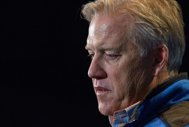 Feb 25, 2016; Indianapolis, IN, USA; Denver Broncos executive vice president of football operations and general manager John Elway speaks to the media during the 2016 NFL Scouting Combine at Lucas Oil Stadium. Mandatory Credit: Trevor Ruszkowski-USA TODAY Sports