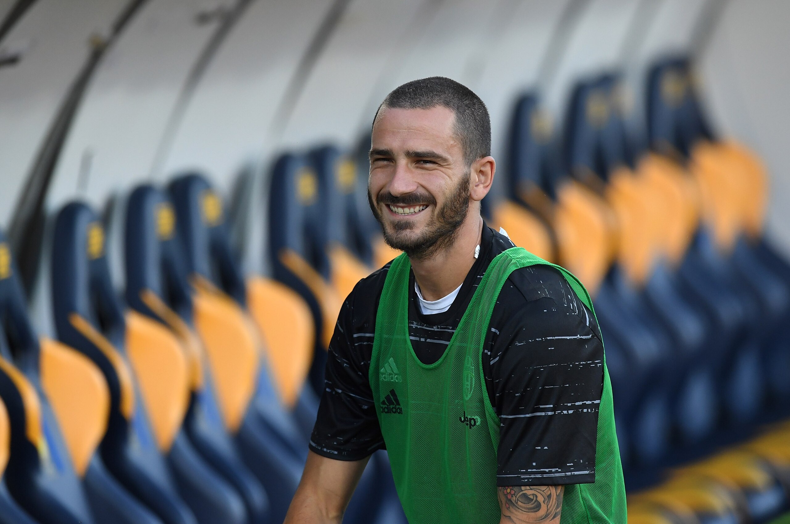 MODENA, ITALY - AUGUST 13:  Leonardo Bonucci of FC Juventus looks on during the Pre-Season Friendly match between FC Juventus and Espanyol at Alberto Braglia Stadium on August 13, 2016 in Modena, Italy.  (Photo by Valerio Pennicino/Getty Images)