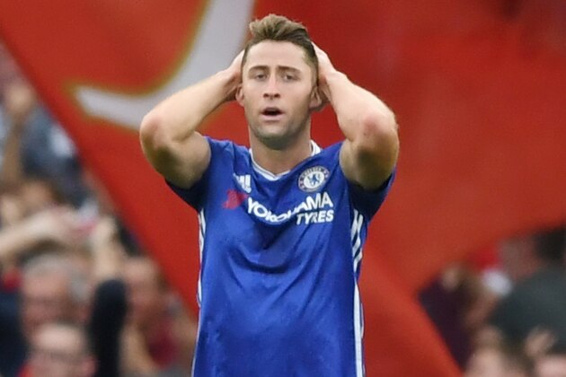 LONDON, ENGLAND - SEPTEMBER 24: Gary Cahill of Chelsea shows dejection after Arsenal score during the Premier League match between Arsenal and Chelsea at the Emirates Stadium on September 24, 2016 in London, England.  (Photo by Shaun Botterill/Getty Images)