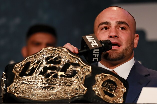NEW YORK, NY - SEPTEMBER 27:  Eddie Alvarez addresses the media during the UFC 205 press conference at The Theater at Madison Square Garden on September 27, 2016 in New York City.  (Photo by Michael Reaves/Getty Images)