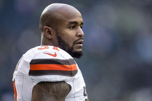 SEATTLE, WA - DECEMBER 20: Defensive back Donte Whitner #31 of the Cleveland Browns stands on the sidelines during warmups before a football game against the Seattle Seahawks at CenturyLink Field on December 20, 2015 in Seattle, Washington. The Seahawks won the game 30-13. (Photo by Stephen Brashear/Getty Images)