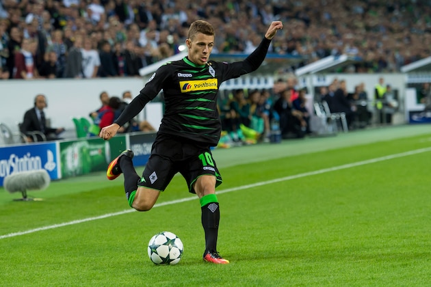 Moenchengladbach, Germany 28.09.2016, UEFA Champions League - 2016/17 Season, Group C - Matchday 2, Borussia Moenchengladbach - FC Barcelona, 1:2,  Thorgan Hazard (Moenchengladbach)  (Photo by TF-Images/Getty Images)