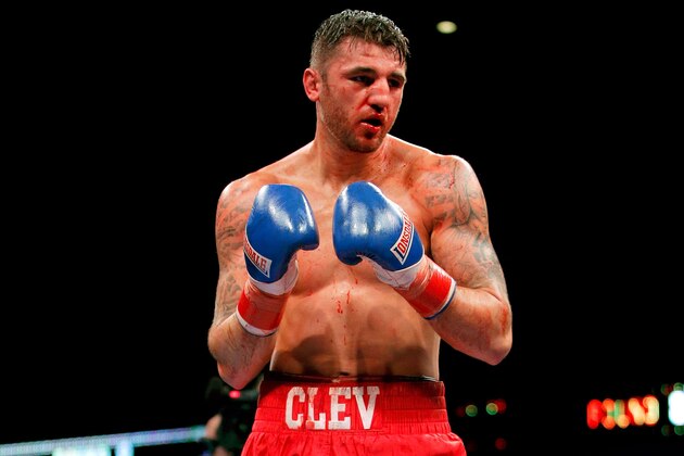 CHICAGO, IL - OCTOBER 16:  Nathan Cleverly during the Main Event: Light Heavyweights fight against Andrzej Fonfara (not pictured)at UIC Pavilion on October 16, 2015 in Chicago, Illinois. Andrzej Fonfara won by unanimous decision.  (Photo by Jon Durr/Getty Images)