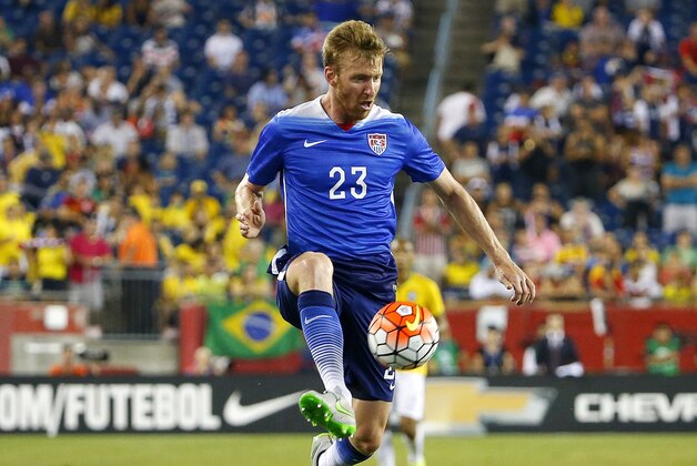 Sep 8, 2015; Foxborough, Mass, USA; United States defender Tim Ream (23) during the second half of Brazil's 4-1 win over the United States at Gillette Stadium. Mandatory Credit: Winslow Townson-USA TODAY Sports