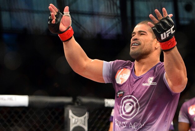 Oct 9, 2013; Barueri, Sao Paulo, Brazil; Rousimar Palhares reacts after defeating Mike Pierce (not pictured) during UFC Fight Night at Jose Correa Arena. Mandatory Credit: Jason Silva-USA TODAY Sports