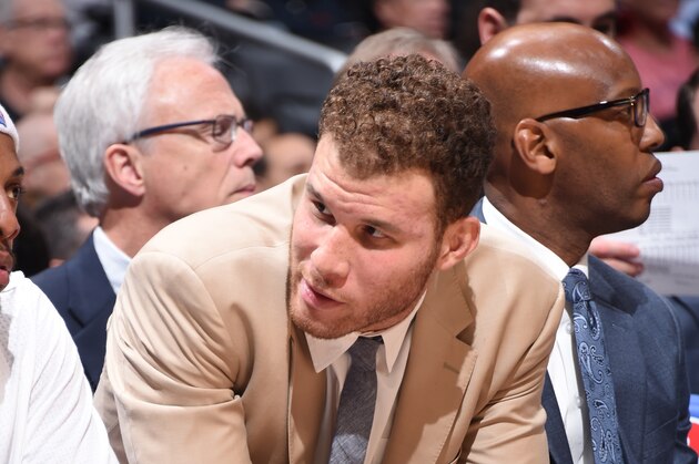 LOS ANGELES, CA  - MARCH 2: Blake Griffin #32 of the Los Angeles Clippers during the game against the Oklahoma City Thunder on March 2, 2016 at STAPLES Center in Los Angeles, California. NOTE TO USER: User expressly acknowledges and agrees that, by downloading and or using this Photograph, user is consenting to the terms and conditions of the Getty Images License Agreement. Mandatory Copyright Notice: Copyright 2016 NBAE (Photo by Andrew Bernstein/NBAE via Getty Images)