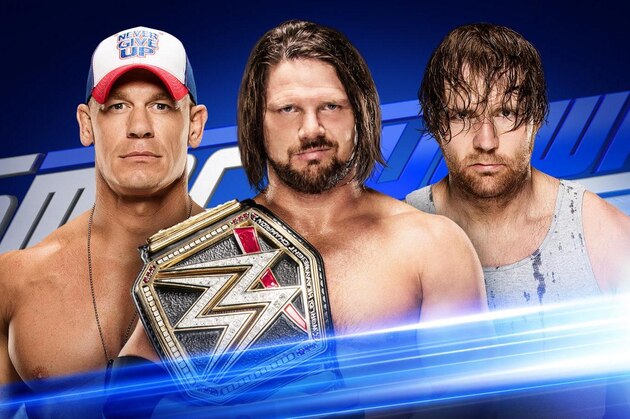 AJ Styles will face John Cena and Dean Ambrose at No Mercy.