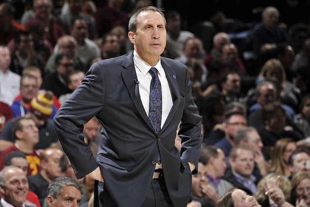 CLEVELAND, OH - JANUARY 21:  David Blatt of the Cleveland Cavaliers coaches against the Los Angeles Clippers on January 21, 2016 at Quicken Loans Arena in Cleveland, Ohio. NOTE TO USER: User expressly acknowledges and agrees that, by downloading and/or using this Photograph, user is consenting to the terms and conditions of the Getty Images License Agreement. Mandatory Copyright Notice: Copyright 2016 NBAE  (Photo by David Liam Kyle/NBAE via Getty Images)