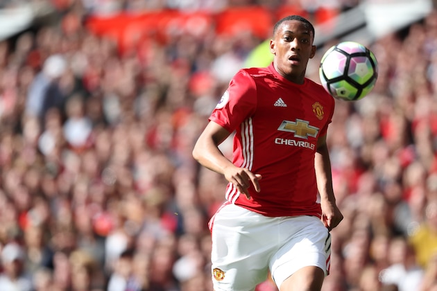 MANCHESTER, ENGLAND - OCTOBER 02: Anthony Martial of Manchester United during the Premier League match between Manchester United and Stoke City at Old Trafford on October 2, 2016 in Manchester, England. (Photo by Matthew Ashton - AMA/Getty Images)