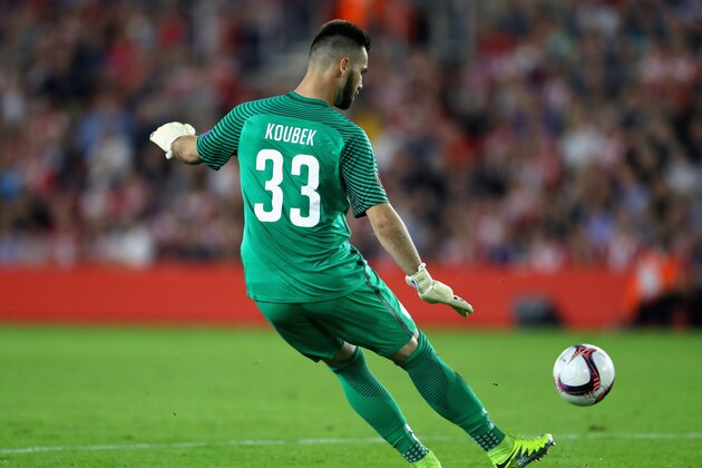 SOUTHAMPTON, ENGLAND - SEPTEMBER 15: Tomas Koubek of Sparta Praha in action during the UEFA Europa League Group K match between Southampton FC and AC Sparta Praha at St Mary's Stadium on September 15, 2016 in Southampton, England.  (Photo by Warren Little/Getty Images)