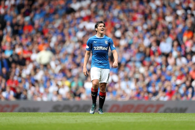 GLASGOW, SCOTLAND - AUGUST 06: Joey Barton of Rangers  during the Ladbrokes Scottish Premiership match between Rangers and Hamilton Academical at Ibrox Stadium on August 6, 2016 in Glasgow, Scotland. (Photo by Lynne Cameron/Getty Images)