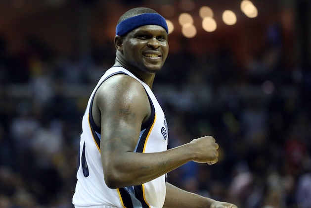 Apr 22, 2016; Memphis, TN, USA; Memphis Grizzlies forward Zach Randolph (50) during the second quarter against the San Antonio Spurs in game three of the first round of the NBA Playoffs at FedExForum. Mandatory Credit: Nelson Chenault-USA TODAY Sports