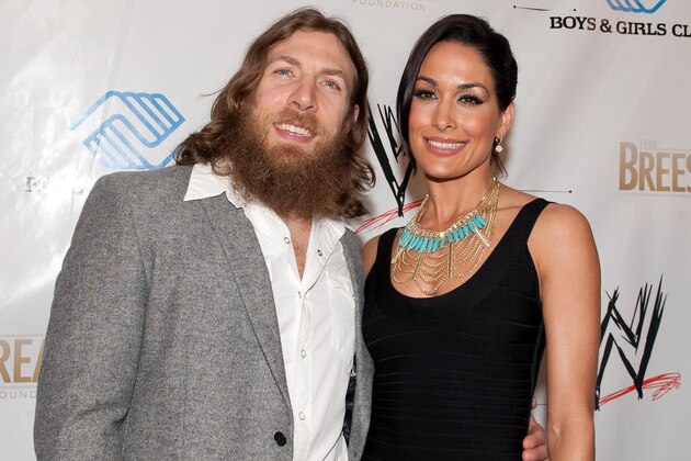 NEW ORLEANS, LA - APRIL 03:  (L-R) Bryan Danielson aka Daniel Bryan and Brie Bella attend WWE's 2014 SuperStars For Kids at the New Orleans Museum of Art on April 3, 2014 in New Orleans City.  (Photo by Erika Goldring/Getty Images)