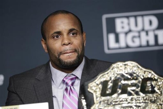 Daniel Cormier attends a UFC 200 mixed martial arts news conference, Wednesday, July 6, 2016, in Las Vegas. Cormier is scheduled to fight Jon Jones in a light heavyweight championship fight at UFC 200 on Saturday. (AP Photo/John Locher)