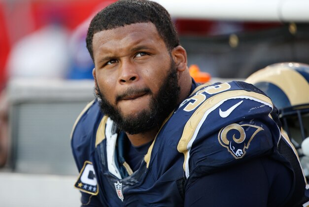 Sep 25, 2016; Tampa, FL, USA; Los Angeles Rams defensive tackle Aaron Donald (99) against the Tampa Bay Buccaneers during the second half at Raymond James Stadium. Mandatory Credit: Kim Klement-USA TODAY Sports