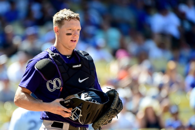 LOS ANGELES, CA - JULY 03: Nick Hundley #4 of the Colorado Rockies behind the plate against the Los Angeles Dodgers at Dodger Stadium on July 3, 2016 in Los Angeles, California. (Photo by Harry How/Getty Images) LOS ANGELES, CA - JULY 03: Nick Hundley #4 of the Colorado Rockies behind the plate against the Los Angeles Dodgers at Dodger Stadium on July 3, 2016 in Los Angeles, California. (Photo by Harry How/Getty Images)