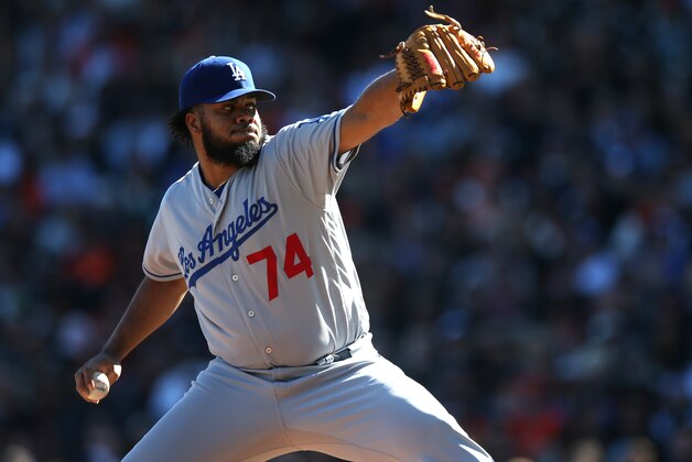 SAN FRANCISCO, CA - OCTOBER 1:  Kenley Jansen #74 of the Los Angeles Dodgers pitches against the San Francisco Giants during the game at AT&T Park on Saturday, October 1, 2016 in San Francisco, California. (Photo by Brad Mangin/MLB Photos via Getty Images)