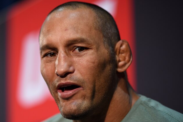 MANCHESTER, ENGLAND - OCTOBER 06:   Dan Henderson interacts with media during the UFC 204 Ultimate Media Day at Manchester Central on October 6, 2016 in Manchester, England. (Photo by Josh Hedges/Zuffa LLC/Zuffa LLC via Getty Images)