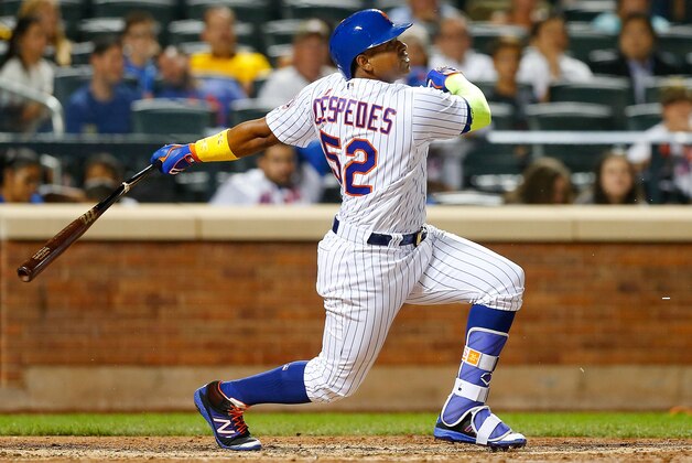 NEW YORK, NY - SEPTEMBER 02:  Yoenis Cespedes #52 of the New York Mets in action against the Washington Nationals at Citi Field on September 2, 2016 in the Flushing neighborhood of the Queens borough of New York City. The Nationals defeated the Mets 4-1.  (Photo by Jim McIsaac/Getty Images)