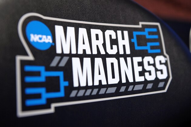 ANAHEIM, CA - MARCH 24: The NCAA's 'March Madness' logo is seen on chair backs during the West Regional Semifinal of the 2016 NCAA Men's Basketball Tournament at Honda Center on March 24, 2016 in Anaheim, California. (Photo by Lance King/Getty Images)