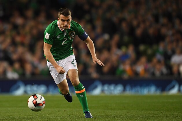 DUBLIN, IRELAND - OCTOBER 06:  Seamus Coleman of Ireland in action during the FIFA 2018 World Cup Group D Qualifier between Republic of Ireland Georgia at the Aviva Stadium on October 6, 2016 in Dublin, Ireland.  (Photo by Mike Hewitt/Getty Images)