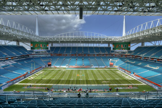 MIAMI GARDENS, FL - SEPTEMBER 3: (EDITORS NOTE: High dynamic range (HDR) imaging used for image) A general view of Hard Rock Stadium prior to the game between the Miami Hurricanes and the Florida A&M Rattlers on September 3, 2016 in Miami Gardens, Florida. The Hurricanes defeated the Rattlers 70-3. (Photo by Joel Auerbach/Getty Images)