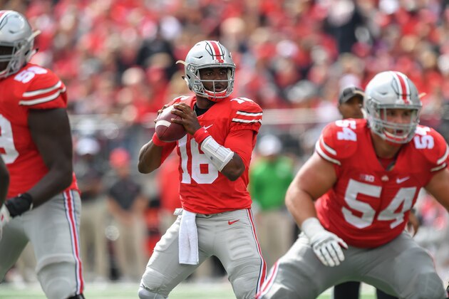 COLUMBUS, OH - OCTOBER 1:  Quarterback J.T. Barrett