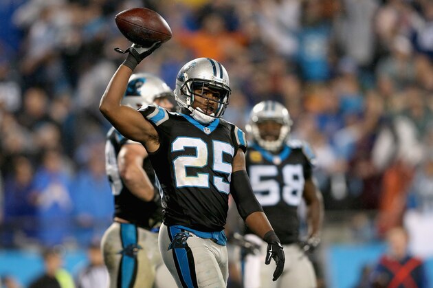 CHARLOTTE, NC - NOVEMBER 02:   Bene' Benwikere #25 of the Carolina Panthers during their game at Bank of America Stadium on November 2, 2015 in Charlotte, North Carolina.  (Photo by Streeter Lecka/Getty Images)