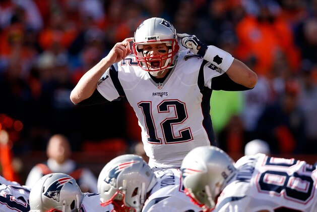 DENVER, CO - JANUARY 24: Tom Brady #12 of the New England Patriots gestures at the line of scrimmage in the first quarter against the Denver Broncos in the AFC Championship game at Sports Authority Field at Mile High on January 24, 2016 in Denver, Colorado. (Photo by Ezra Shaw/Getty Images) DENVER, CO - JANUARY 24: Tom Brady #12 of the New England Patriots gestures at the line of scrimmage in the first quarter against the Denver Broncos in the AFC Championship game at Sports Authority Field at Mile High on January 24, 2016 in Denver, Colorado. (Photo by Ezra Shaw/Getty Images)