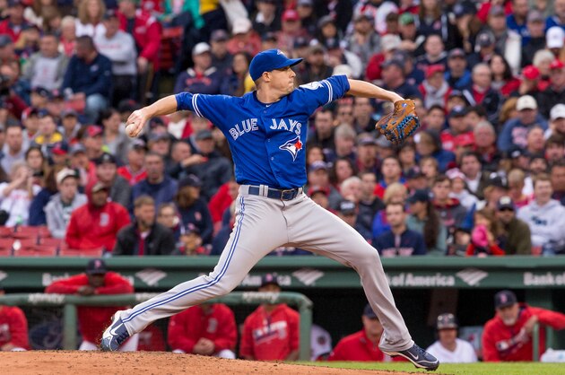 BOSTON, MA - OCTOBER 2: Aaron Sanchez #41 of the Toronto Blue Jays pitches during the fifth inning against the Boston Red Sox at Fenway Park on October 2, 2016 in Boston, Massachusetts. The Blue Jays won 2-1. (Photo by Rich Gagnon/Getty Images)