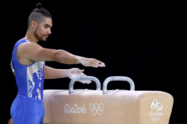 RIO DE JANEIRO, BRAZIL - AUGUST 14:  Louis Smith of Great Britain competes in the Men's Pommel Horse Final on Day 9 of the Rio 2016 Olympic Games at the Rio Olympic Arena on August 14, 2016 in Rio de Janeiro, Brazil.  (Photo by Ryan Pierse/Getty Images)
