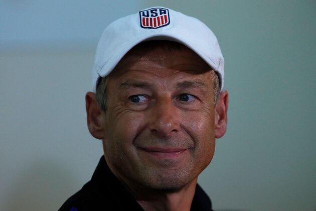 HAVANA, CUBA - OCTOBER 06:  Jurgen Klinsmann of the United States speaks to the media prior to the US Men's National Team Training at Estadio Pedro Marrero on October 6, 2016 in Havana, Cuba.  (Photo by Kevin C. Cox/Getty Images)