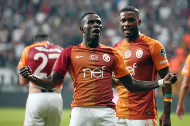 In this Saturday, Sept. 24, 2016 photo, Galatasaray's Bruma celebrates during their Turkish League soccer derby match against Besiktas at the Vodafone Arena Stadium in Istanbul, Turkey. (AP Photo)