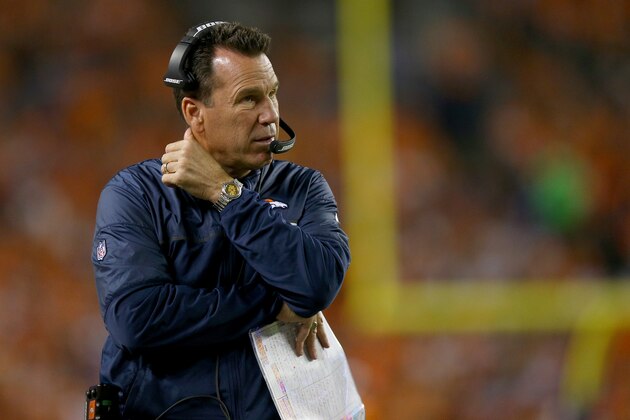 DENVER, CO - SEPTEMBER 08:  Head coach Gary Kubiak of the Denver Broncos looks on in the second half while taking on the Carolina Panthers at Sports Authority Field at Mile High on September 8, 2016 in Denver, Colorado.  (Photo by Justin Edmonds/Getty Images)