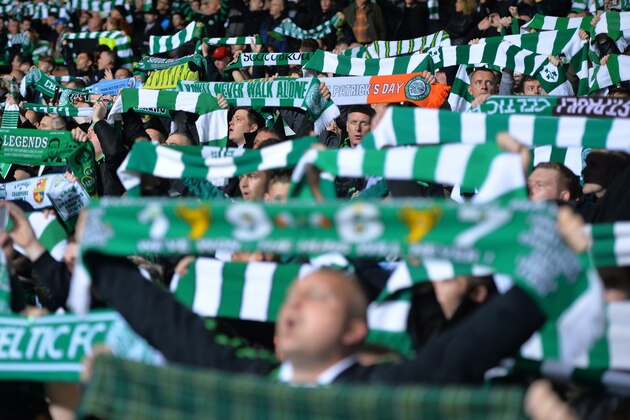 GLASGOW, SCOTLAND - SEPTEMBER 28: Celtic fans show their support during the UEFA Champions League match between Celtic FC and Manchester City FC at Celtic Park on September 28, 2016 in Glasgow, Scotland. (Photo by Mark Runnacles/Getty Images) *** Local Caption ***