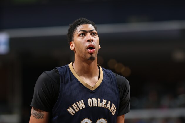 MEMPHIS, TN  - MARCH 11: Anthony Davis #23 of the New Orleans Pelicans during the game against the Memphis Grizzlies during the game on March 9, 2016 at FedExForum in Memphis, Tennessesse. NOTE TO USER: User expressly acknowledges and agrees that, by downloading and or using this Photograph, user is consenting to the terms and conditions of the Getty Images License Agreement. Mandatory Copyright Notice: Copyright 2016 NBAE (Photo by Joe Murphy/NBAE via Getty Images)