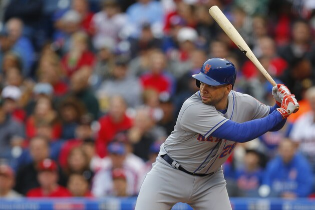 PHILADELPHIA, PA - OCTOBER 01: James Loney #28 of the New York Mets in action against the Philadelphia Phillies during a game at Citizens Bank Park on October 1, 2016 in Philadelphia, Pennsylvania. (Photo by Rich Schultz/Getty Images) PHILADELPHIA, PA - OCTOBER 01: James Loney #28 of the New York Mets in action against the Philadelphia Phillies during a game at Citizens Bank Park on October 1, 2016 in Philadelphia, Pennsylvania. (Photo by Rich Schultz/Getty Images)