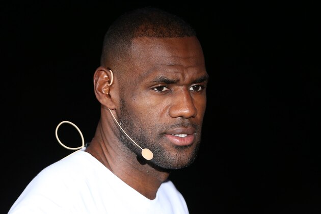 GUANGZHOU, CHINA - SEPTEMBER 09:  American professional basketball NBA player LeBron James of the Cleveland Cavaliers attends a commercial event for Nike at Tianhe Sports Center on September 9, 2016 in Guangzhou, China.  (Photo by Zhong Zhi/Getty Images)