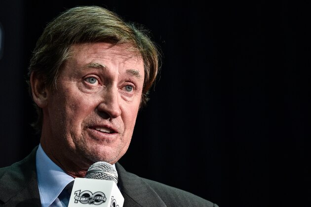 TORONTO, ON - SEPTEMBER 27:  Hockey icon Wayne Gretzky speaks with media after unveiling the League's Centennial celebration plans for 2017 during a press conference at the World Cup of Hockey 2016 at Air Canada Centre on September 27, 2016 in Toronto, Ontario, Canada.  (Photo by Minas Panagiotakis/Getty Images)