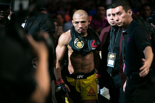 LAS VEGAS, NV - JULY 9: Jose Aldo exists the Octagon after his fight against Frankie Edgar during the UFC 200 event at T-Mobile Arena on July 9, 2016 in Las Vegas, Nevada. (Photo by Rey Del Rio/Getty Images)