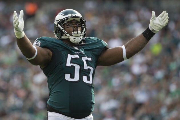 PHILADELPHIA, PA - SEPTEMBER 11: Brandon Graham #55 of the Philadelphia Eagles asks the crowd to get loud in the fourth quarter against the Cleveland Browns at Lincoln Financial Field on September 11, 2016 in Philadelphia, Pennsylvania. The Eagles defeated the Browns 29-10. (Photo by Mitchell Leff/Getty Images) PHILADELPHIA, PA - SEPTEMBER 11: Brandon Graham #55 of the Philadelphia Eagles asks the crowd to get loud in the fourth quarter against the Cleveland Browns at Lincoln Financial Field on September 11, 2016 in Philadelphia, Pennsylvania. The Eagles defeated the Browns 29-10. (Photo by Mitchell Leff/Getty Images)