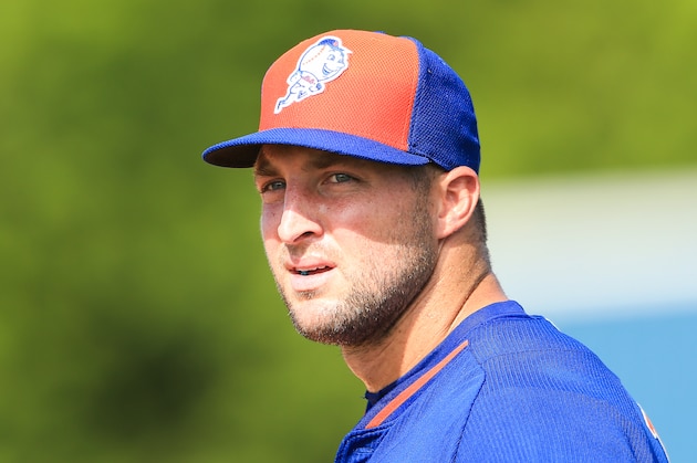 PORT ST. LUCIE, FL - SEPTEMBER 20: Tim Tebow #15 of the New York Mets works out at an instructional league day at Tradition Field on September 20, 2016 in Port St. Lucie, Florida. (Photo by Rob Foldy/Getty Images)
