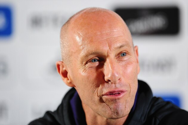 SWANSEA, UNITED KINGDOM - OCTOBER 7: Bob Bradley, Manager of Swansea City looks on during his unveiling as New Swansea City Manager at the Marriott Hotel on October 7, 2016 in Swansea, Wales. (Photo by Harry Trump/Getty Images)