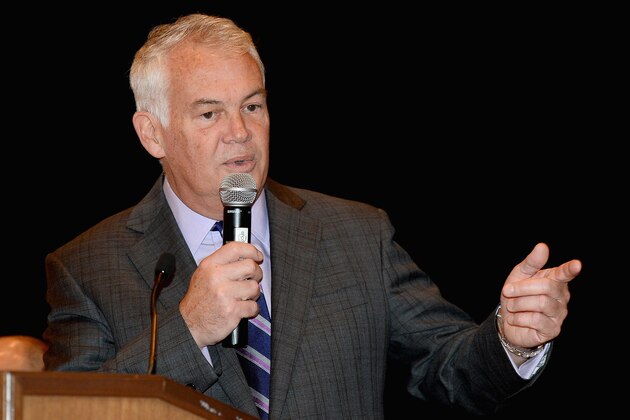 LAS VEGAS, NV - FEBRUARY 07:  UFC Co-Creator Campbell McLaren speaks during a press luncheon to introduce the mun2 network's new MMA reality television series 'Combate Americas' at The Venetian Las Vegas on February 7, 2014 in Las Vegas, Nevada.  (Photo by Ethan Miller/Getty Images for mun2)