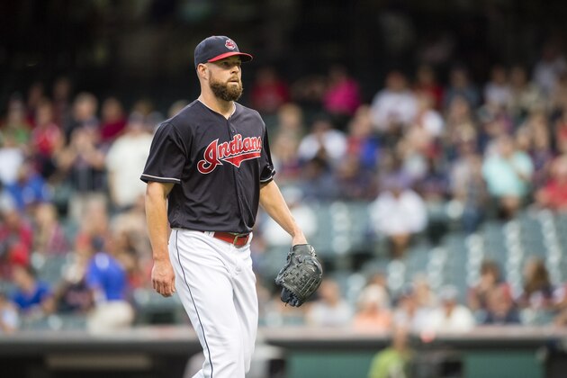 CLEVELAND, OH - AUGUST 31: Starting pitcher Corey Kluber #28 of the Cleveland Indians pitches during the first inning against the Minnesota Twins at Progressive Field on August 31, 2016 in Cleveland, Ohio. (Photo by Jason Miller/Getty Images)